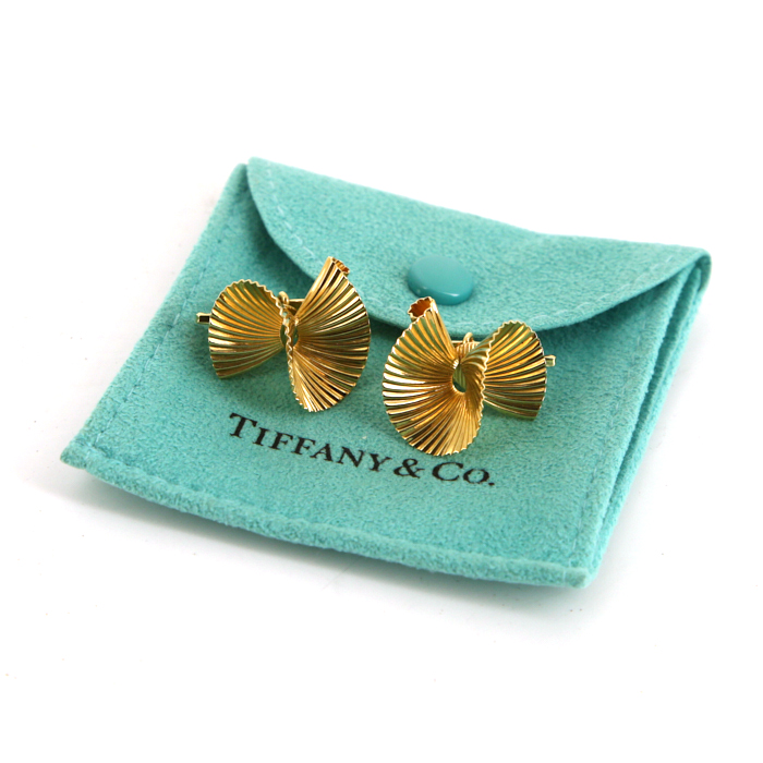 Paire de boucles d'oreilles Tiffany & Co en or jaune - Detail D2