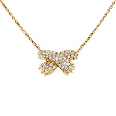Collar época años 80 Fred Ombre Féline en oro amarillo y diamantes