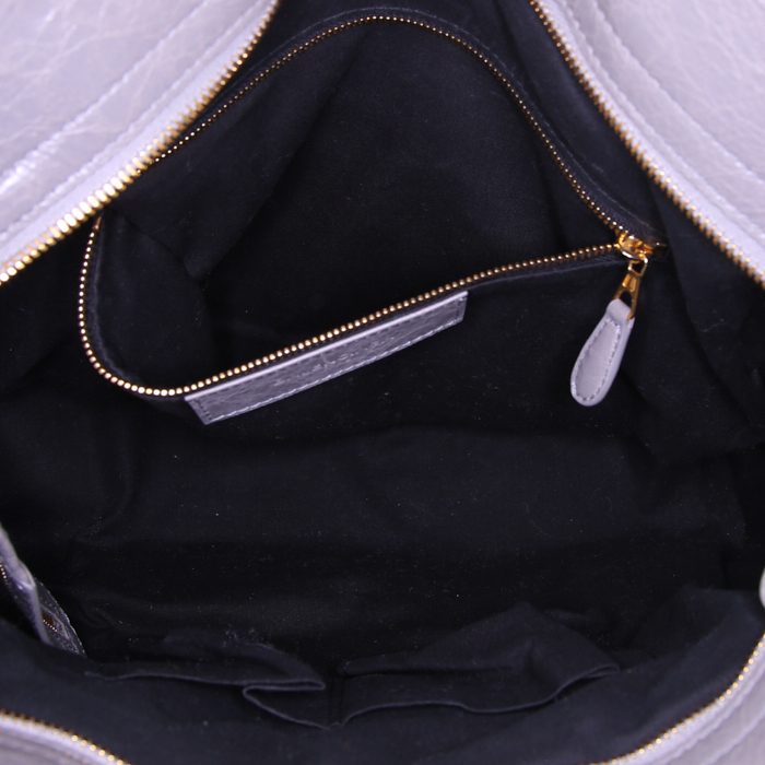 Sac à main Balenciaga Velo en cuir gris - Detail D3