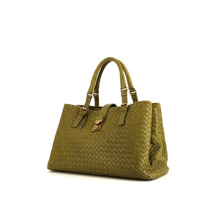 Bottega Veneta Green Intrecciato Leather Shoulder Bag
