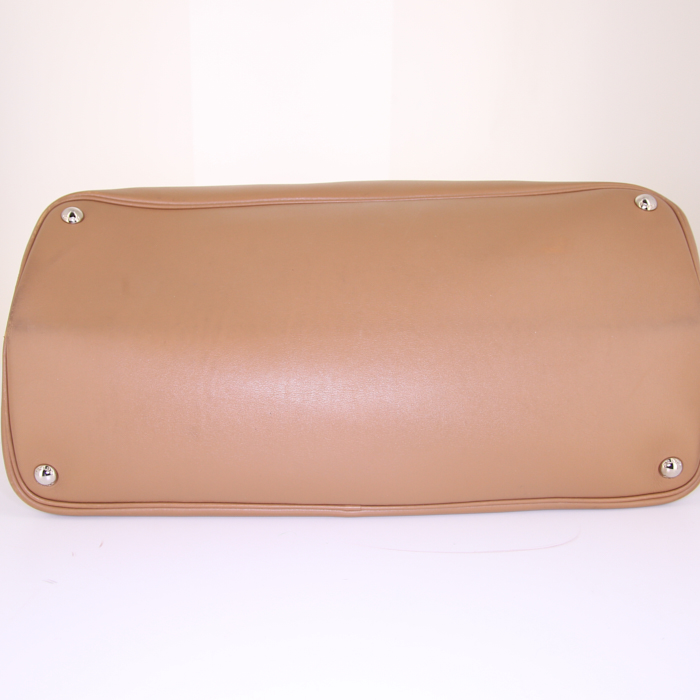 Shopping bag Prada Double in pelle beige - Detail D4