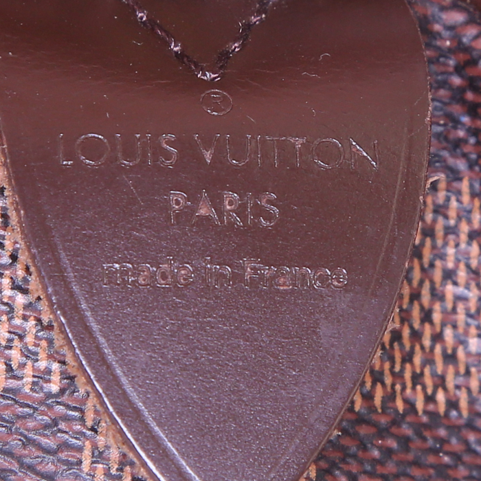 Borsa da viaggio Louis Vuitton Speedy 35 in tela a scacchi ebana e pelle marrone - Detail D3