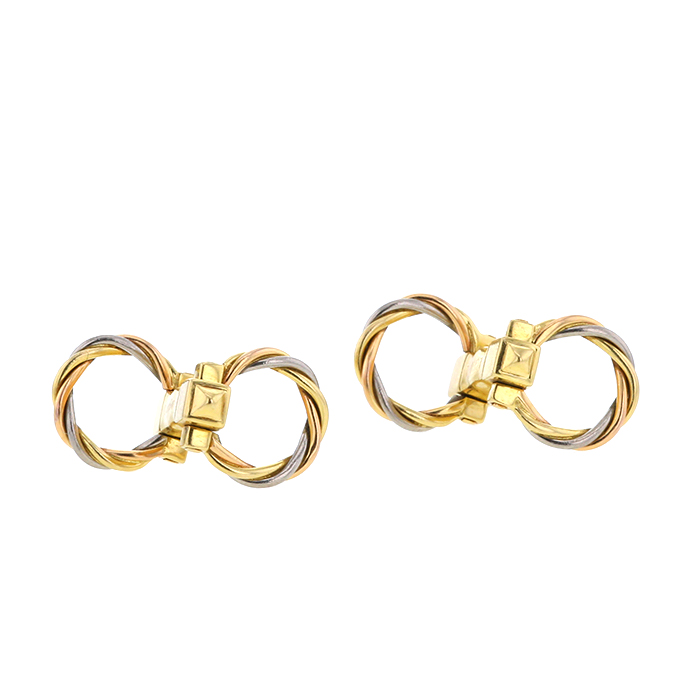 Par de gemelos época años 80 Cartier Trinity en 3 oros - Detail D2