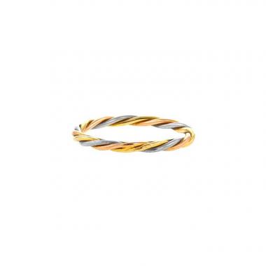 Bague torsadée Cartier Trois ors en or jaune,  or rose et or blanc