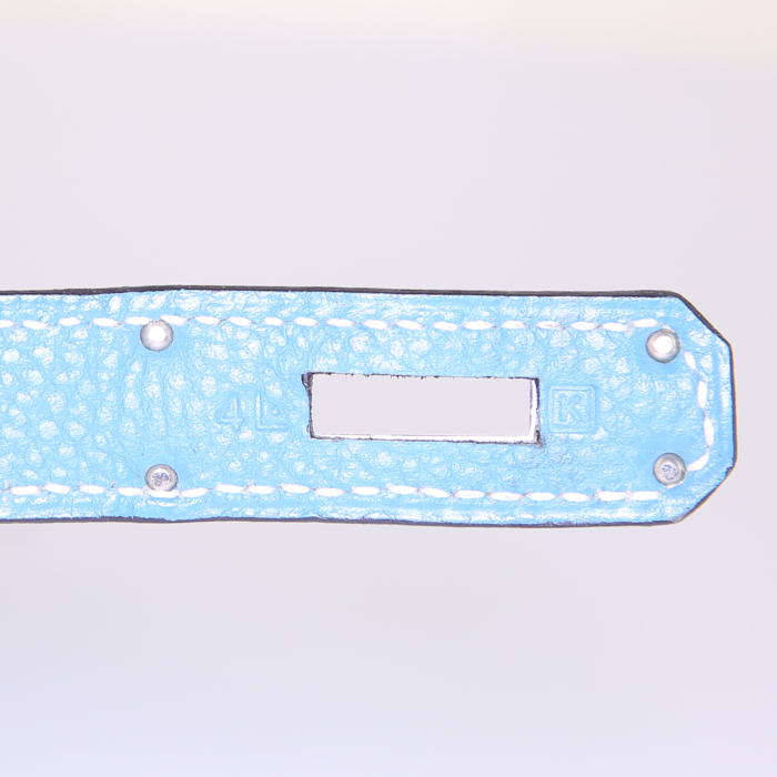 Hermes Birkin 30 cm handbag in blue jean togo leather - Detail D4