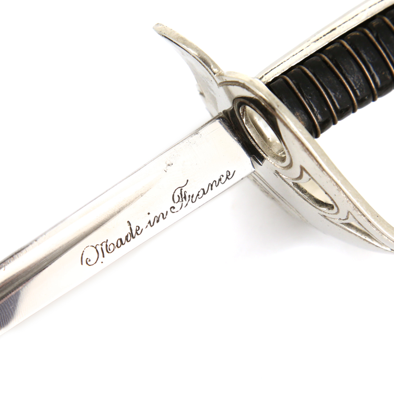 Ouvre-lettre Hermès en forme de sabre, en métal chromé, années 1950 - Detail D2