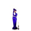 "Policeman" liqueur bottle made from painted blue glass, 1950s - Detail D1 thumbnail