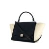 Celine Trapeze medium model handbag in black, navy blue and off-white leather - 00pp thumbnail