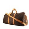 Bolsa de viaje Louis Vuitton Keepall 55 cm en lona Monogram revestida marrón y cuero natural - 00pp thumbnail