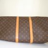 Bolsa de viaje Louis Vuitton Keepall 55 cm en lona Monogram revestida marrón y cuero natural - Detail D5 thumbnail