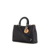 Dior Diorissimo medium model shopping bag in navy blue grained leather - 00pp thumbnail
