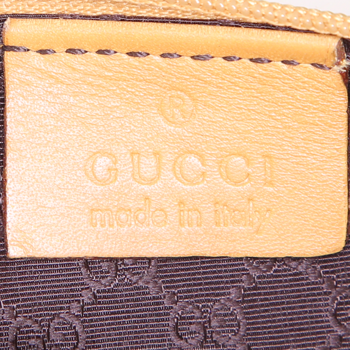 Gucci Jackie handbag in yellow leather and yellow leather - Detail D3