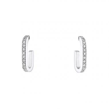 Par de criollas Dinh Van talla L en oro blanco y diamantes