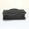 Chanel Boy shoulder bag in black quilted leather and white piping - Detail D5 thumbnail