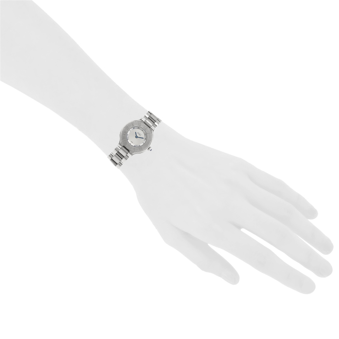 Cartier Must 21 watch in stainless steel Ref: 1340 Circa 1990 - Detail D1