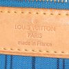 Shopping bag Louis Vuitton Neverfull modello medio in tela monogram marrone blu e bianca e pelle naturale - Detail D3 thumbnail