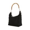Gucci Bamboo bag worn on the shoulder or carried in the hand in black canvas and black leather - 00pp thumbnail