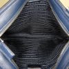 Prada shoulder bag in navy blue leather and black canvas - Detail D2 thumbnail