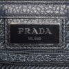 Prada shoulder bag in navy blue leather and black canvas - Detail D3 thumbnail