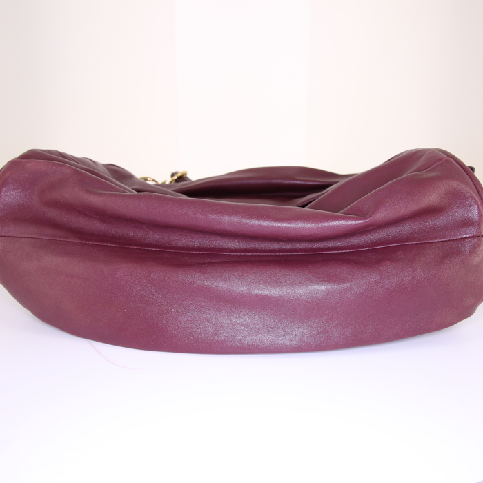 Sac cabas Dior Libertine en cuir prune - Detail D4