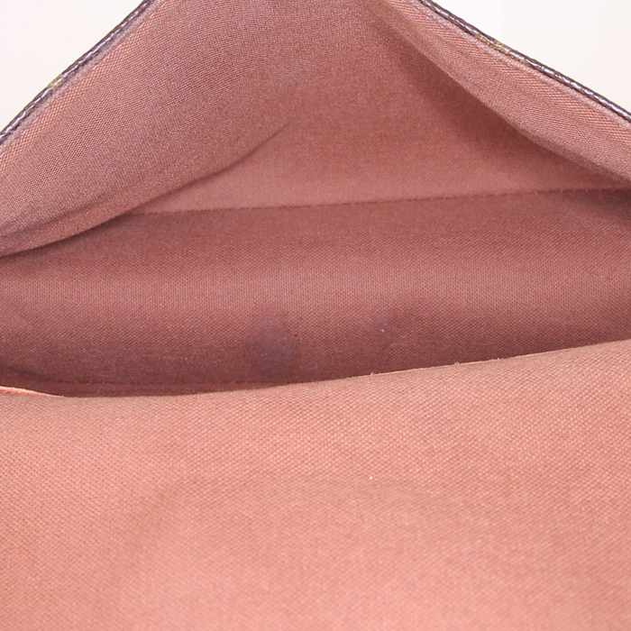 Sac à main Louis Vuitton Looping petit modèle en toile monogram marron et cuir naturel - Detail D2