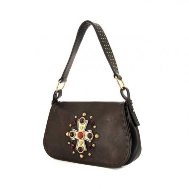 Sac porté épaule Saint Laurent Venise en cuir marron