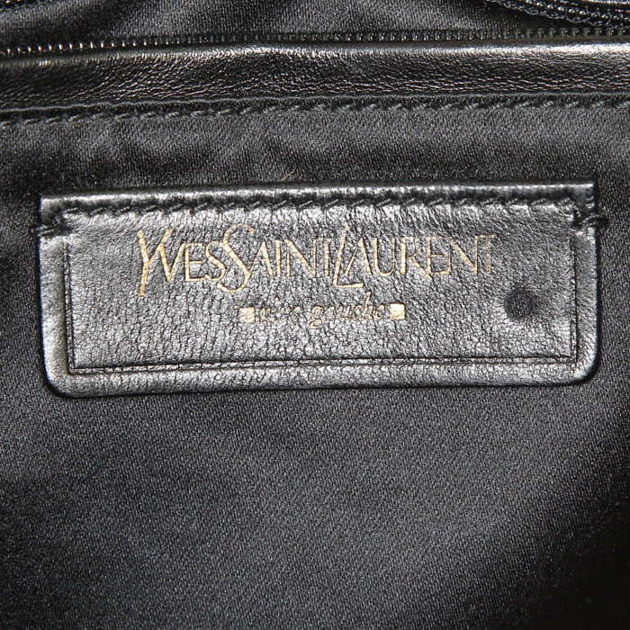 Saint Laurent Besace Messenger messenger bag in beige and black foal and black leather - Detail D3