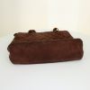 Chanel Vintage handbag in brown quilted suede - Detail D4 thumbnail