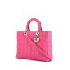Bolso de mano Dior Lady Dior modelo grande en cuero cannage rosa - 00pp thumbnail