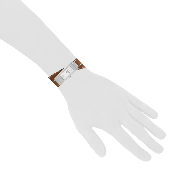 Hermes Kelly 2 wristwatch watch in stainless steel Ref:  KT1.210 Circa  2000 - Detail D1