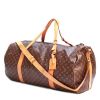 Bolsa de viaje Louis Vuitton Polochon en lona Monogram revestida marrón y cuero natural - 00pp thumbnail