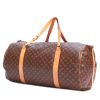 Bolsa de viaje Louis Vuitton Polochon en lona Monogram revestida marrón y cuero natural - Detail D1 thumbnail