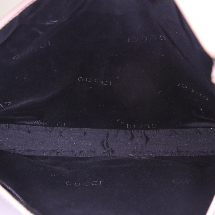 Sac à main Gucci Bardot en cuir beige-rosé - Detail D2