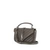 Saint Laurent College shoulder bag in grey chevron quilted leather - 00pp thumbnail