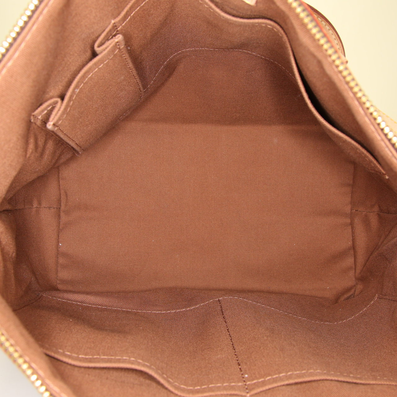 Borsa Louis Vuitton Palermo in tela monogram marrone e pelle naturale - Detail D3
