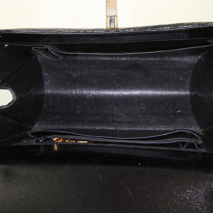 Borsa Gucci Gucci Vintage in coccodrillo nero - Detail D2