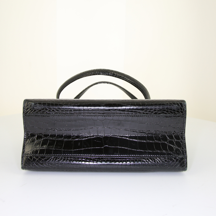 Gucci Gucci Vintage handbag in black crocodile - Detail D4