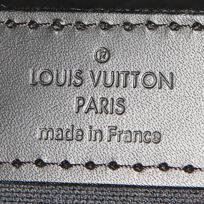 Louis Vuitton Tadao messenger bag in grey damier canvas and black leather - Detail D4