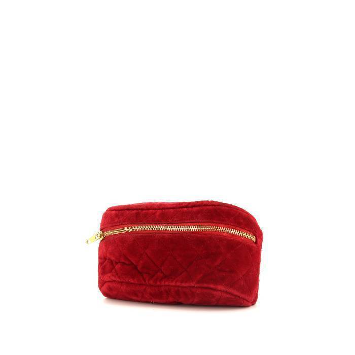 pochette-ceinture chanel vintage en velours matelassé rouge