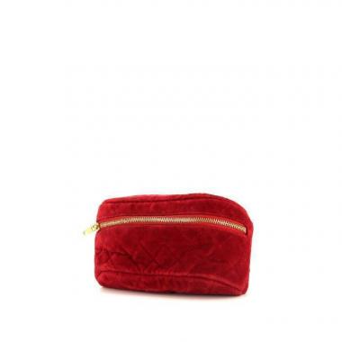 Chanel  Vintage clutch-belt  in red quilted velvet