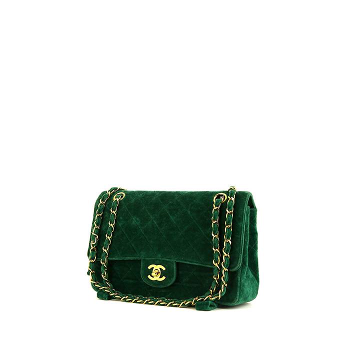Chanel Timeless Green Velvet - Designer WishBags