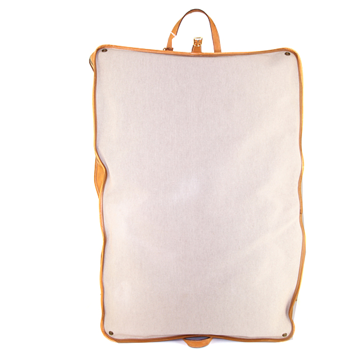 Hermès clothes-hangers in beige canvas and gold leather - Detail D3