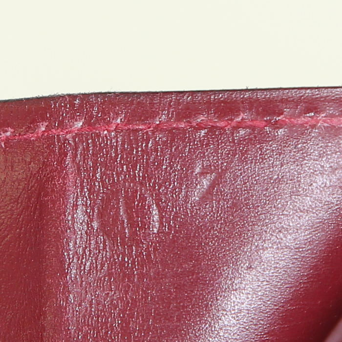 Hermès Alpha handbag in burgundy box leather - Detail D4