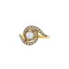 Vintage 1990's ring in yellow gold,  white gold and diamonds - 00pp thumbnail