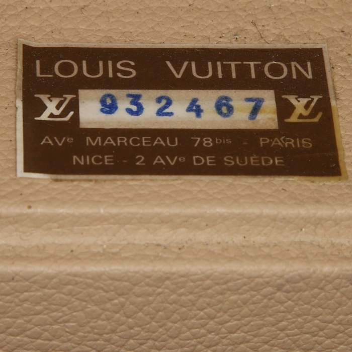 Valise Louis Vuitton Alzer en toile monogram marron et cuir naturel - Detail D3