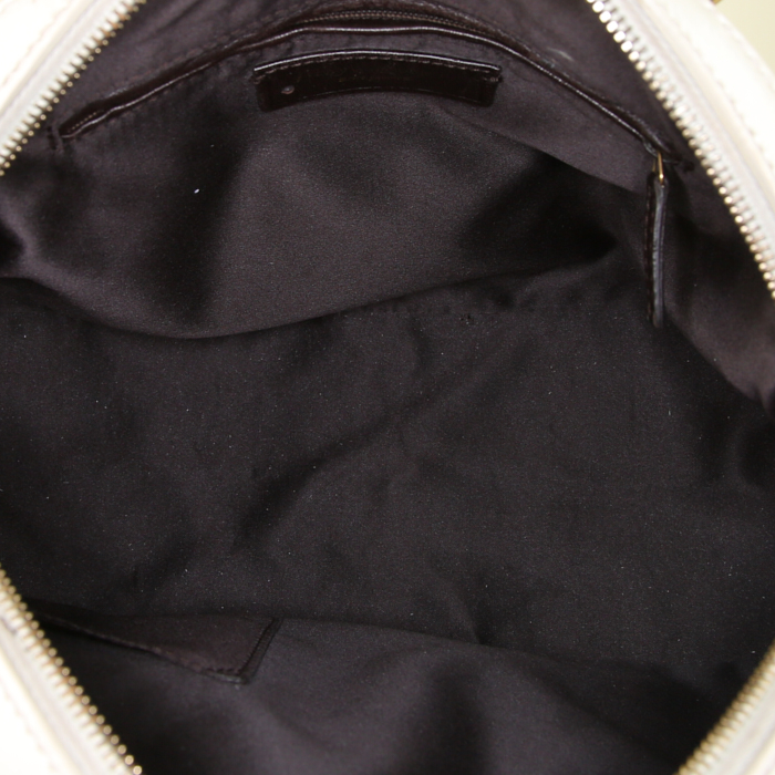 Borsa Yves Saint Laurent Muse modello piccolo in pelle verniciata bianca - Detail D2