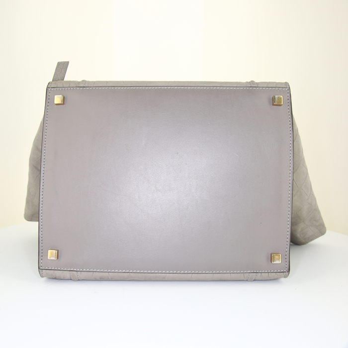 Sac à main Céline Phantom en cuir gris - Detail D4