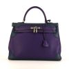 Bolso de mano Hermès Kelly 35 Ghillies en cuero swift violeta y azul marino - 360 thumbnail