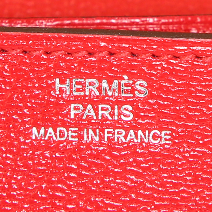 Borsa a tracolla Hermès Clic in pelle Mysore rossa - Detail D3