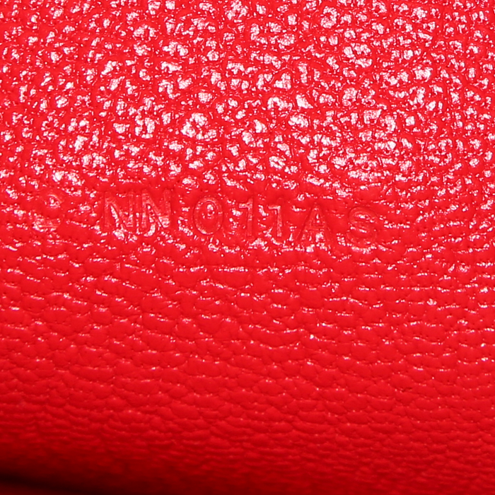 Hermès Clic shoulder bag in red Mysore leather - Detail D4